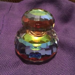Fantastically Rainbow-casting Heavy Crystal Perfume Bottle - New.